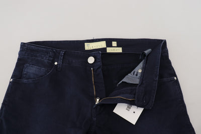 Acht Blaue Baumwolle Tapered Slim Fit Herren Casual Denim Jeans
