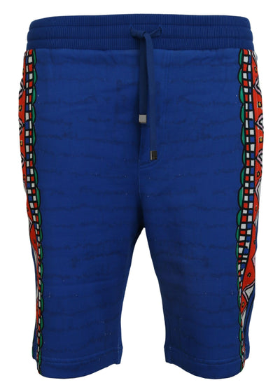 Dolce & Gabbana Bedruckte Bermudashorts aus blauer Baumwolle