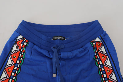 Dolce & Gabbana Bedruckte Bermudashorts aus blauer Baumwolle