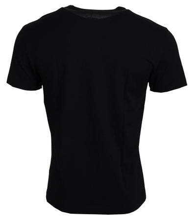 Dolce & Gabbana Schwarzes Sneak Peek Baumwoll-T-Shirt mit kurzen Ärmeln