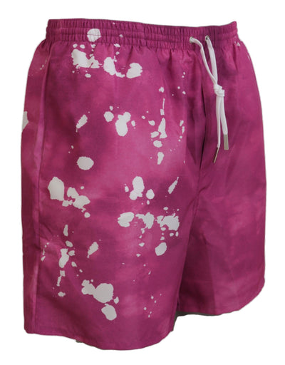Dsquared² Rosa Tie Dye Logo Herren Strandbekleidung Shorts Bademode