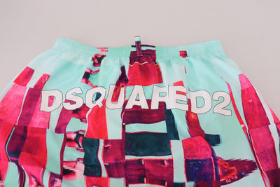 Dsquared² Mehrfarbig bedruckte Strandbekleidung Shorts Bademode