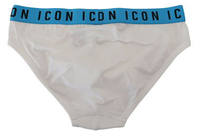 Dsquared² Weiße Icon Logo Baumwolle Stretch Männer Slip Unterwäsche