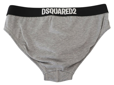 Dsquared² Graue DSURF Logo-Baumwoll-Stretch-Herren-Slip-Unterwäsche