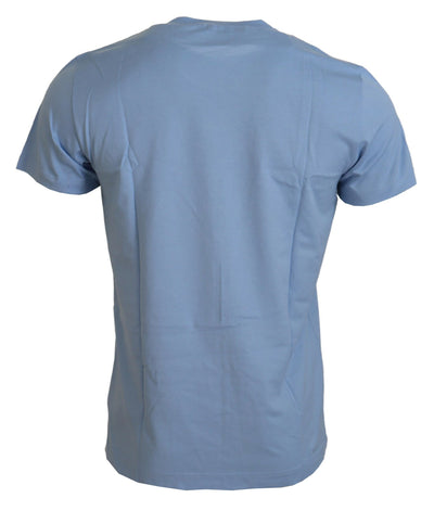 Dolce & Gabbana Hellblau Frohes Neues Jahr 2017 T-Shirt aus Baumwolle