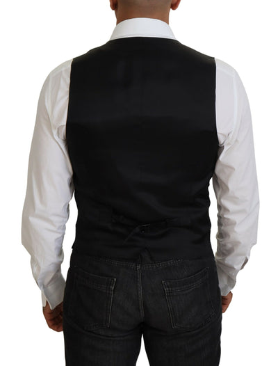Dolce & Gabbana Schwarze Schurwollweste Formelle Weste