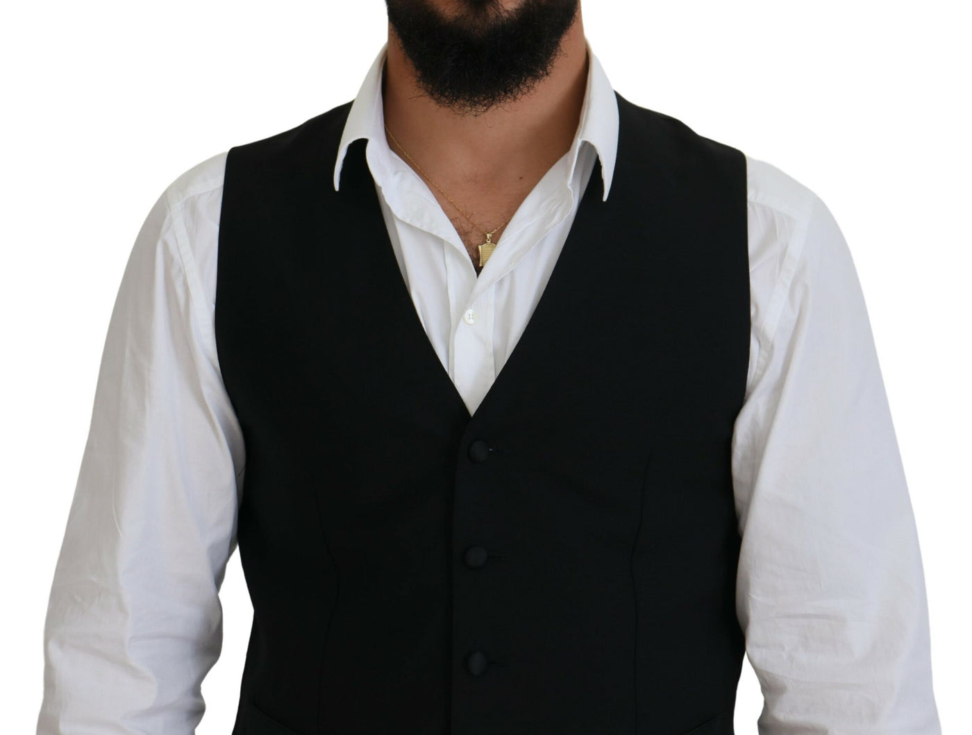 Dolce & Gabbana Schwarze Schurwollweste Formelle Weste