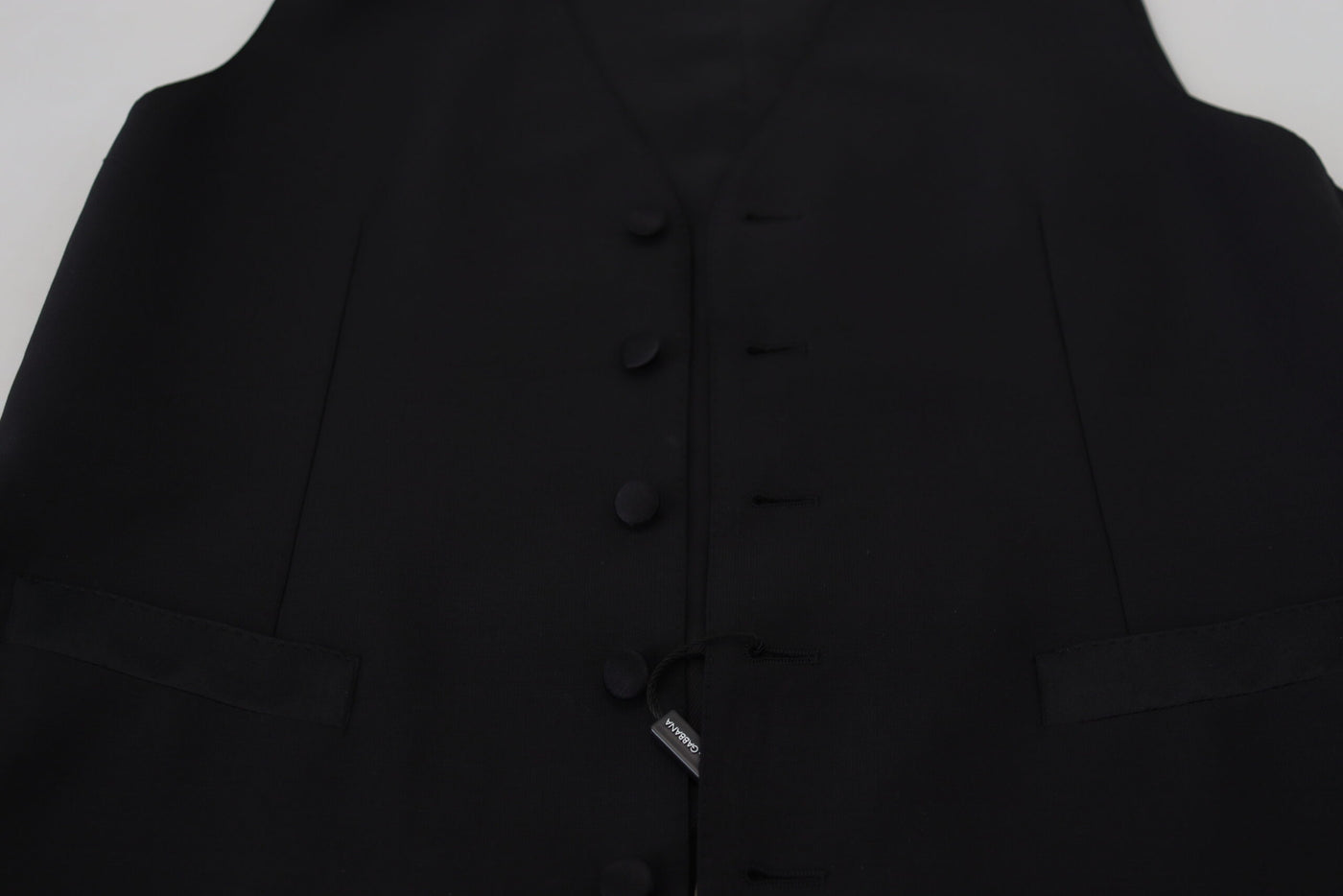 Dolce & Gabbana Schwarze Schurwollweste Formelle Weste
