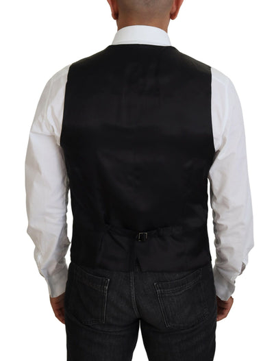 Dolce & Gabbana Schwarze Schurwollweste Formelle Weste