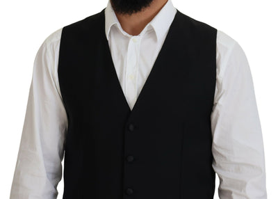 Dolce & Gabbana Schwarze Schurwollweste Formelle Weste