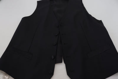 Dolce & Gabbana Schwarze Schurwollweste Formelle Weste
