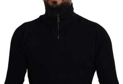 Dolce & Gabbana Pullover mit Rollkragen aus schwarzer Seide