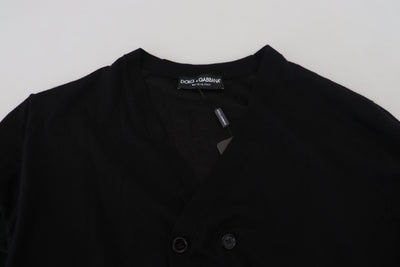 Dolce & Gabbana Schwarzer Kaschmir-Strickpullover mit Knopfleiste