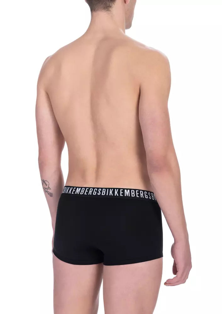 Bikkembergs Schwarze Baumwolle Herrenunterwäsche Trunk Twin Pack