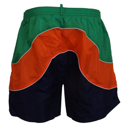 Dsquared² Multicolor Logo Print Herren Bademode Badehose kurz