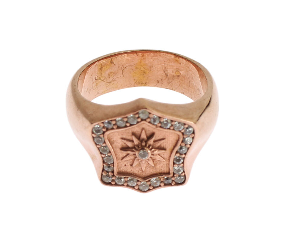 Nialaya Rosa Gold 925 Silber Authentic Clear Ring
