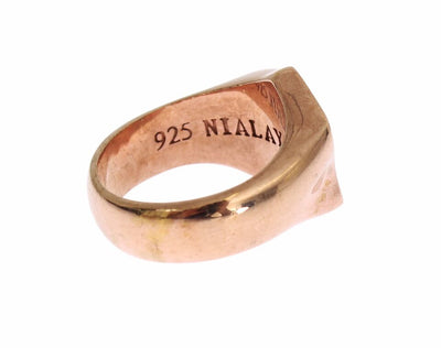 Nialaya Rosa Gold 925 Silber Authentic Clear Ring