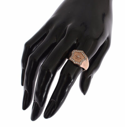 Nialaya Rosa Gold 925 Silber Authentic Clear Ring