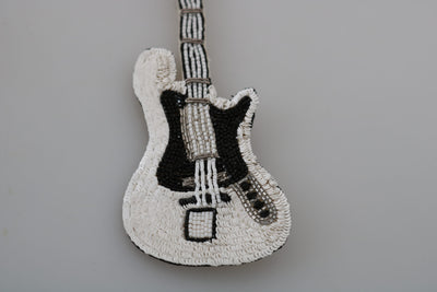 Dolce & Gabbana Gold Messing Perlen Gitarre Pin Accessoire Brosche