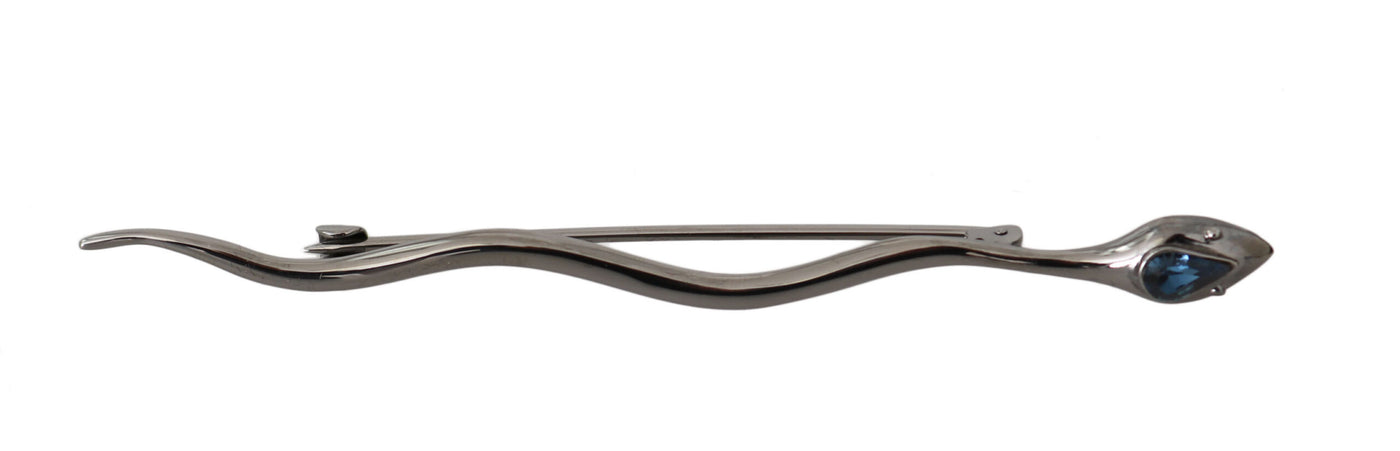 Dolce & Gabbana Silber Messing Kristall Spilla Serpente Brosche Pin