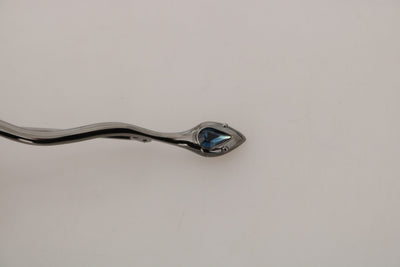 Dolce & Gabbana Silber Messing Kristall Spilla Serpente Brosche Pin