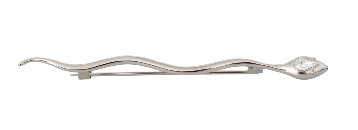 Dolce & Gabbana Silber Messing Kristall Spilla Serpente Herren Brosche Pin