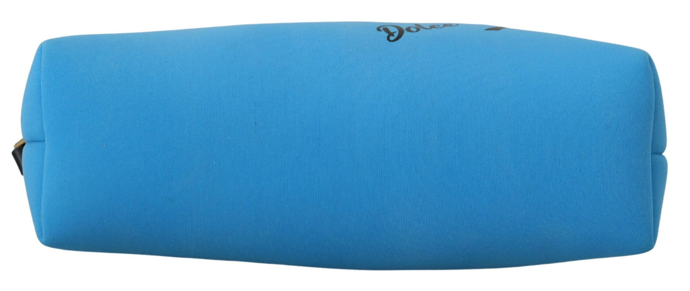 Dolce & Gabbana Handtäschchen mit blauem Logodruck und Leopardenmuster Toilettenbeutel