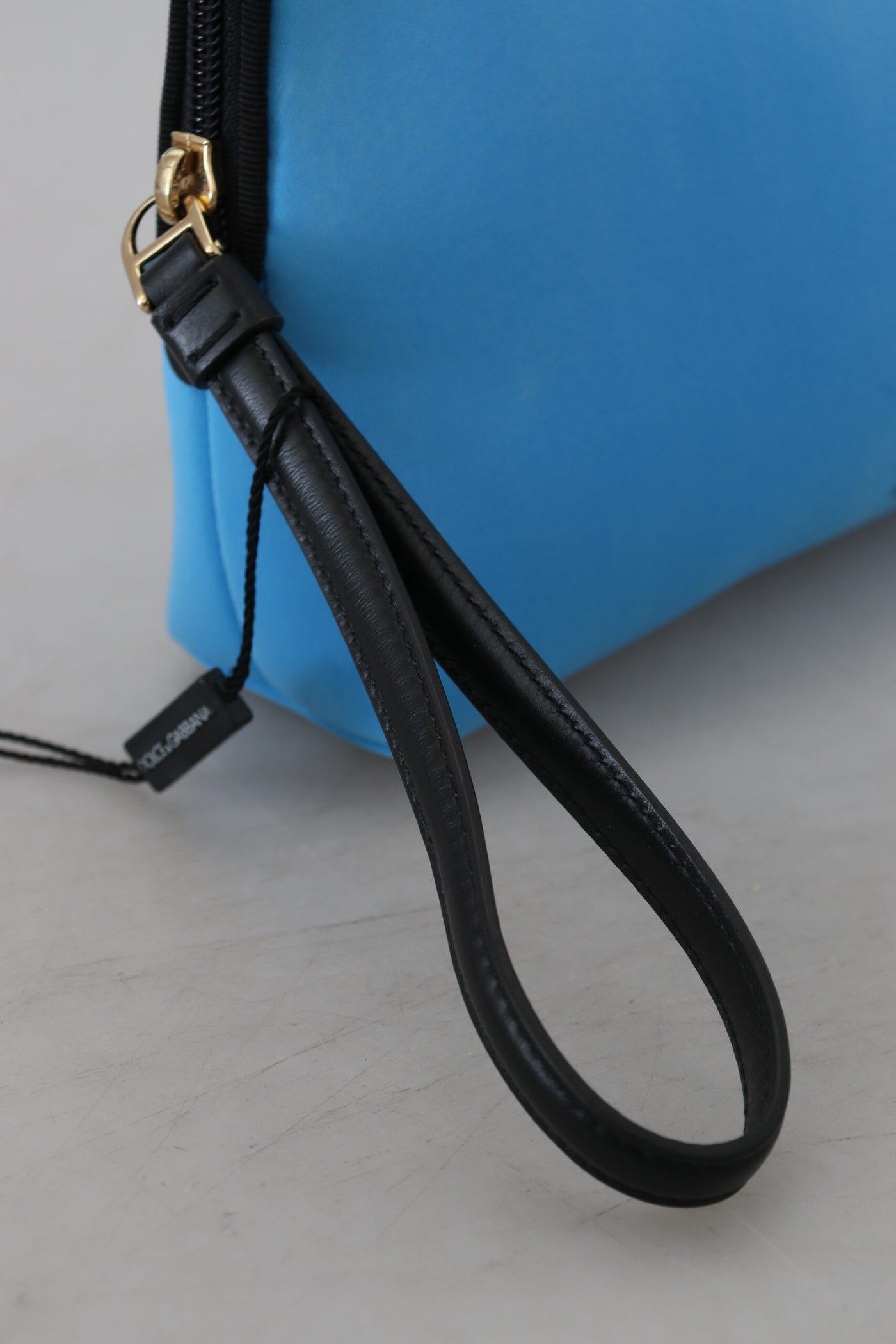 Dolce & Gabbana Handtäschchen mit blauem Logodruck und Leopardenmuster Toilettenbeutel