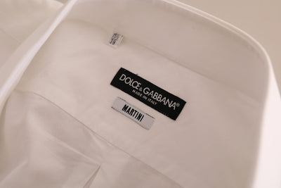 Dolce & Gabbana Weißes MARTINI Baumwollkleid Formelles Hemd