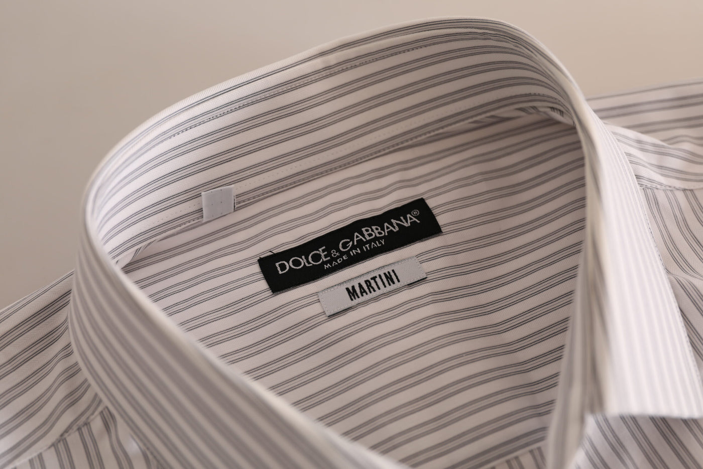 Dolce & Gabbana Weißes MARTINI Baumwollstreifenhemd Formales Hemd