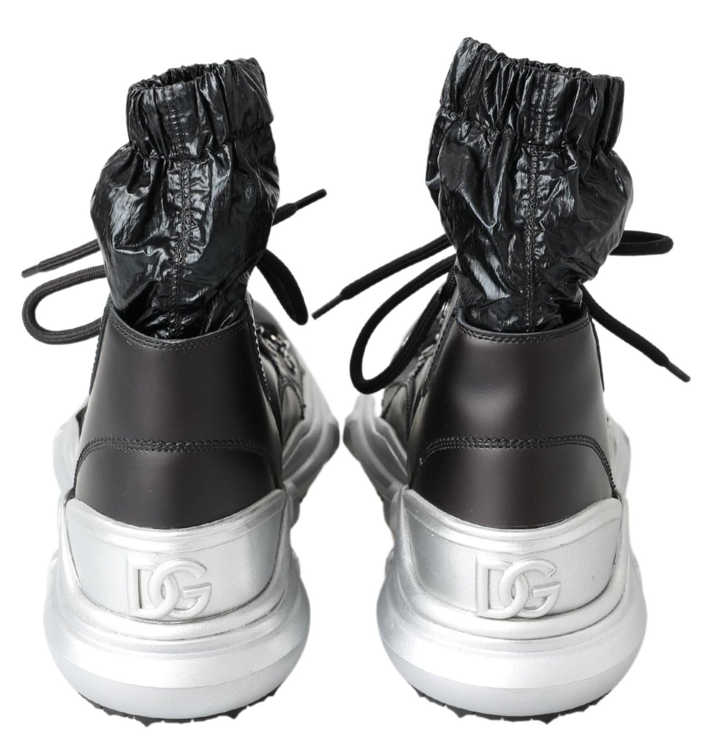 Dolce & Gabbana Schwarz Nylon Galileo High Top Turnschuhe Schuhe