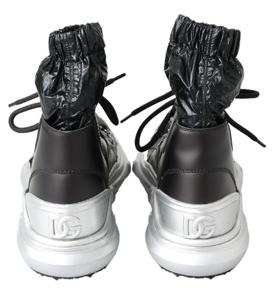 Dolce & Gabbana Schwarz Nylon Galileo High Top Turnschuhe Schuhe