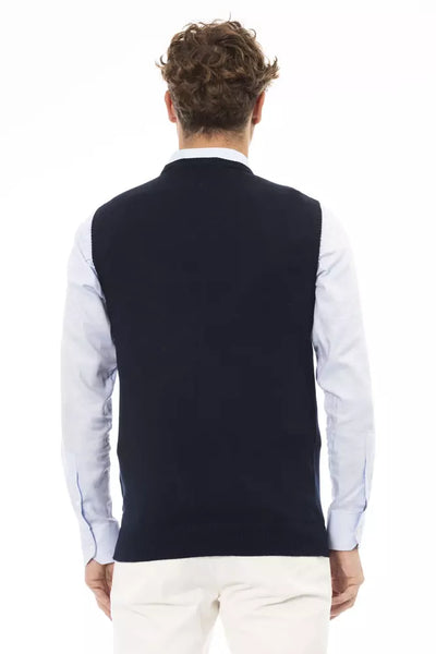 Alpha Studio Blaue Viskose Herren Jacke