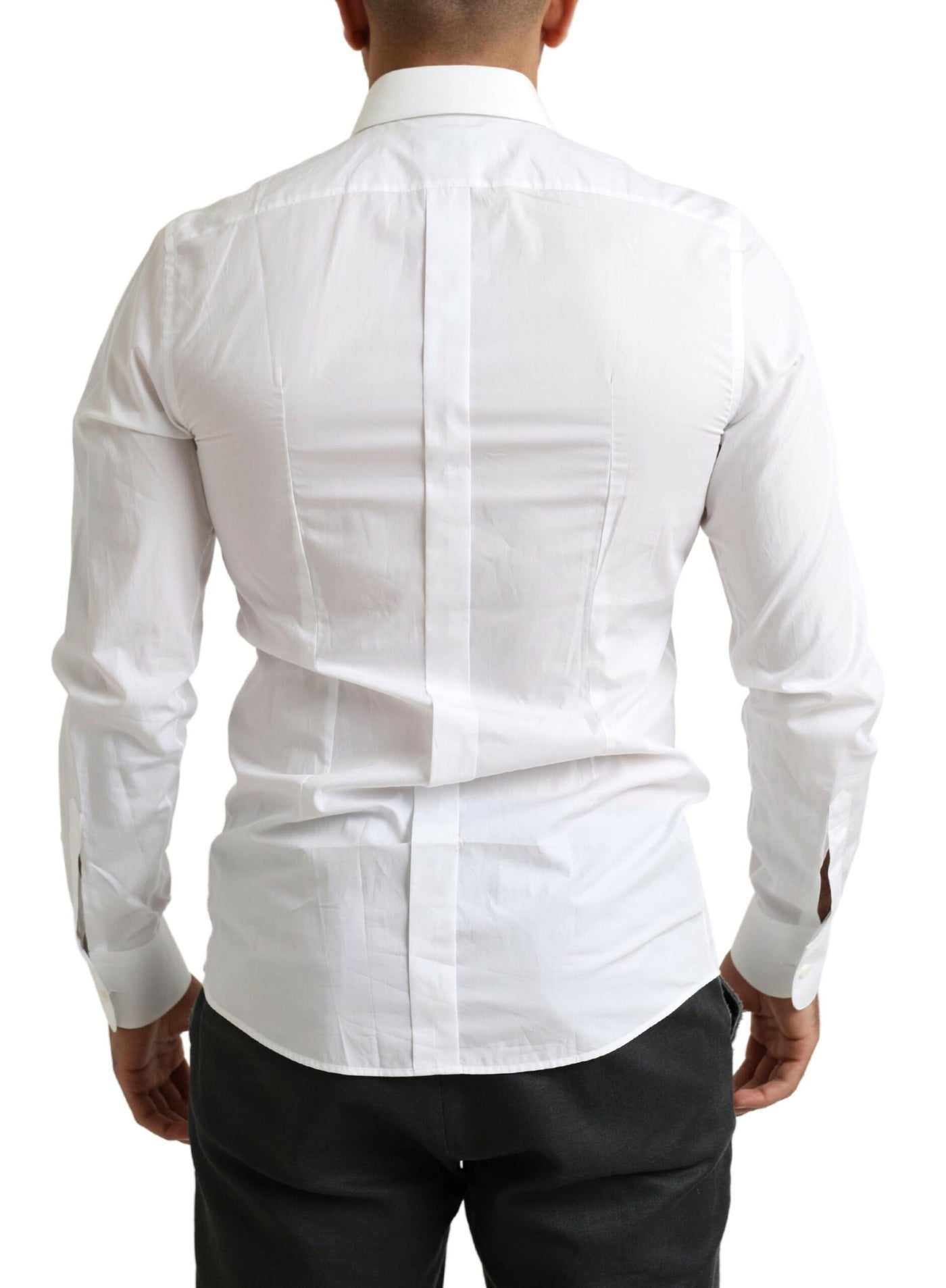 Dolce & Gabbana Weißes Smokinghemd Slim Fit Barock