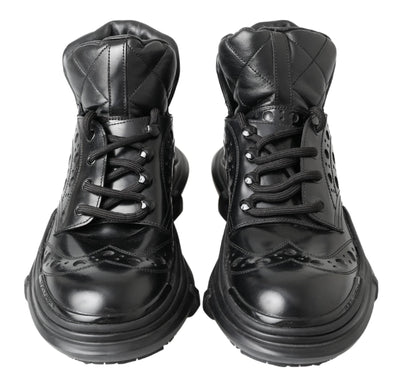 Dolce & Gabbana Schwarze Lederstiefel für die Freizeit