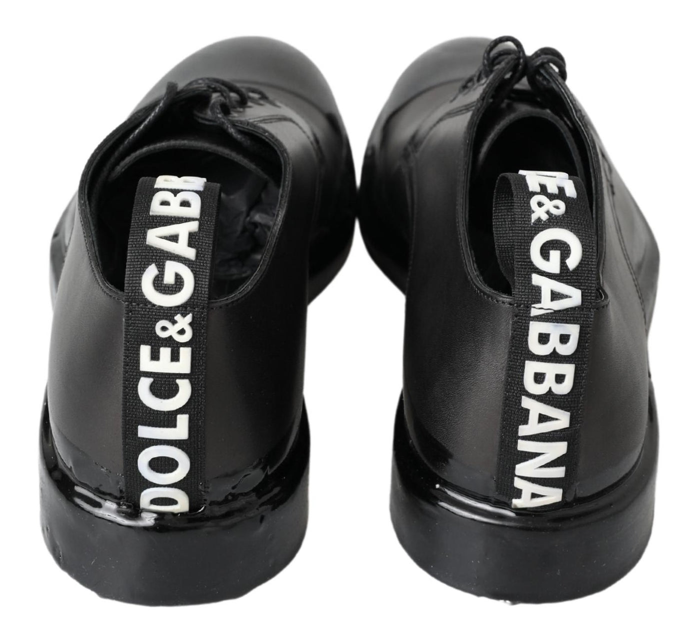 Dolce & Gabbana Schwarze Leder Derby-Schuhe