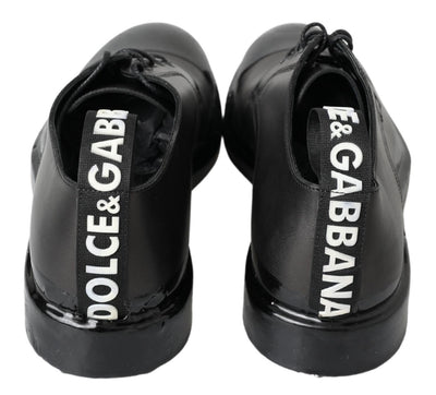 Dolce & Gabbana Schwarze Leder Derby-Schuhe