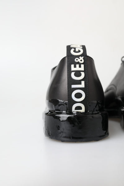 Dolce & Gabbana Schwarze Leder Derby-Schuhe