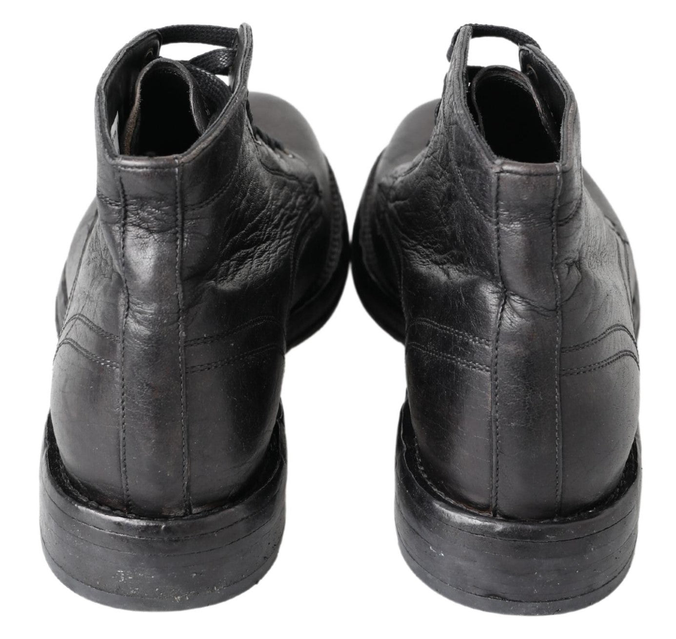 Dolce & Gabbana Schwarzes Pferd Leder Perugino Stiefel
