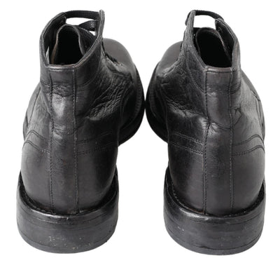 Dolce & Gabbana Schwarzes Pferd Leder Perugino Stiefel