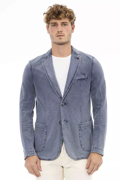 Distretto12 Blauer Baumwoll-Blazer für Herren
