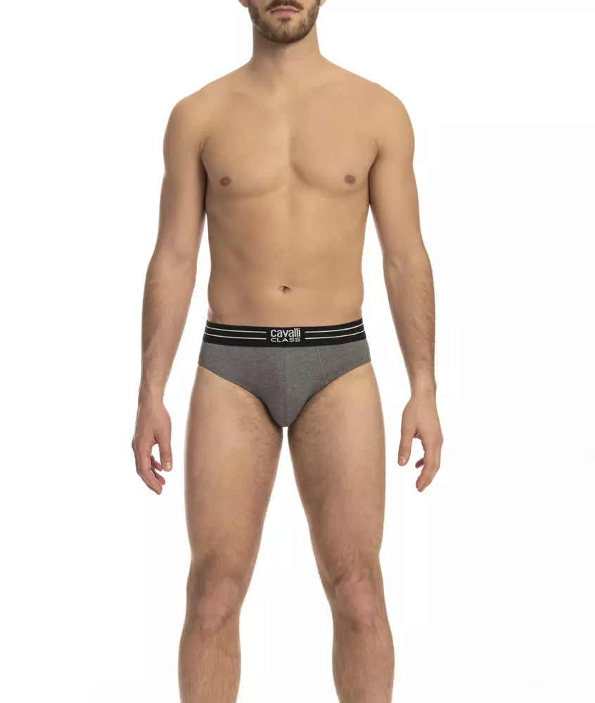 Cavalli Class Graue Baumwolle Herrenunterwäsche Pack
