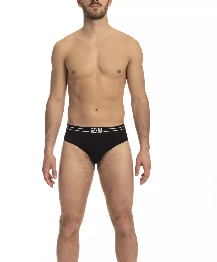 Cavalli Class Schwarz Baumwolle Männer Unterwäsche Tri-Pack