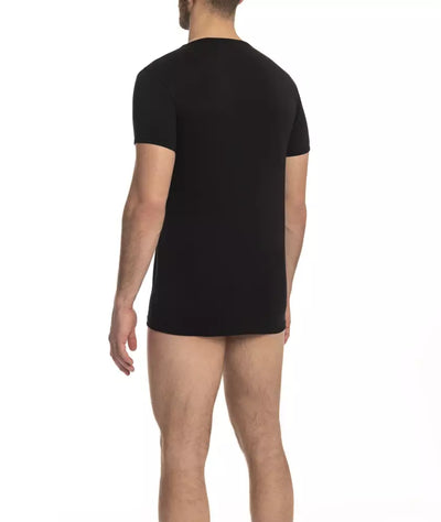 Cavalli Class Schwarzes Baumwolle Männer T-Shirt