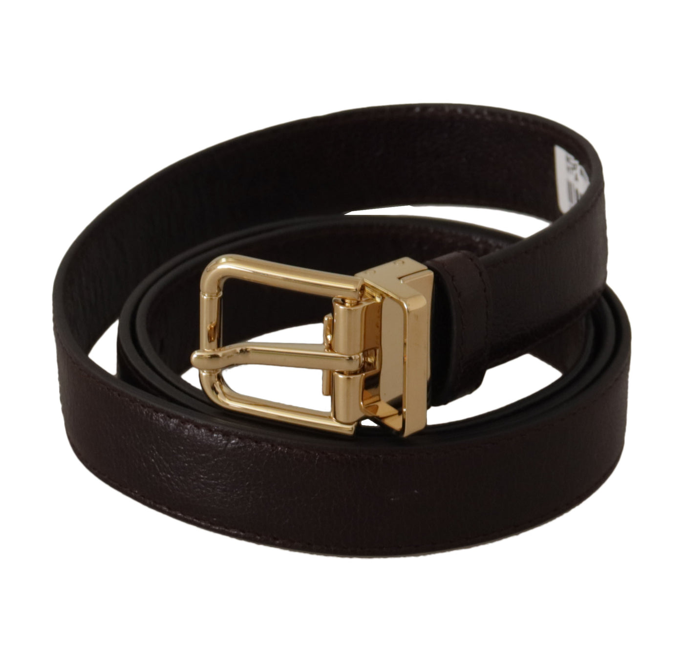 Dolce & Gabbana Brauner Ledergürtel mit goldener Metallschnalle
