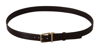 Dolce & Gabbana Brauner Ledergürtel mit goldener Metallschnalle