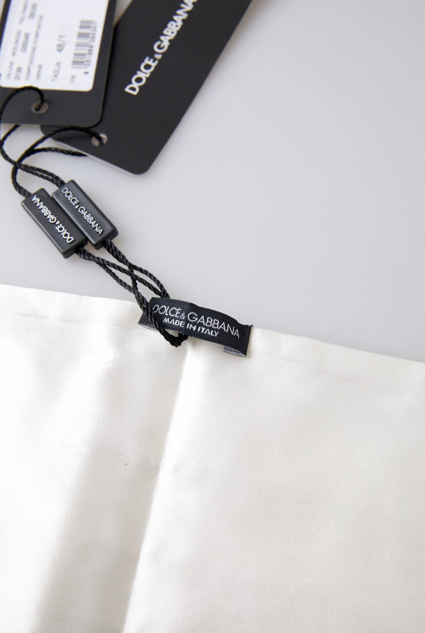 Dolce & Gabbana Weißer Herren Seidengürtel mit breiter Taille Kummerbund