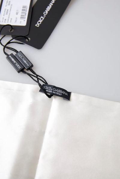 Dolce & Gabbana Weißer Herren Seidengürtel mit breiter Taille Kummerbund