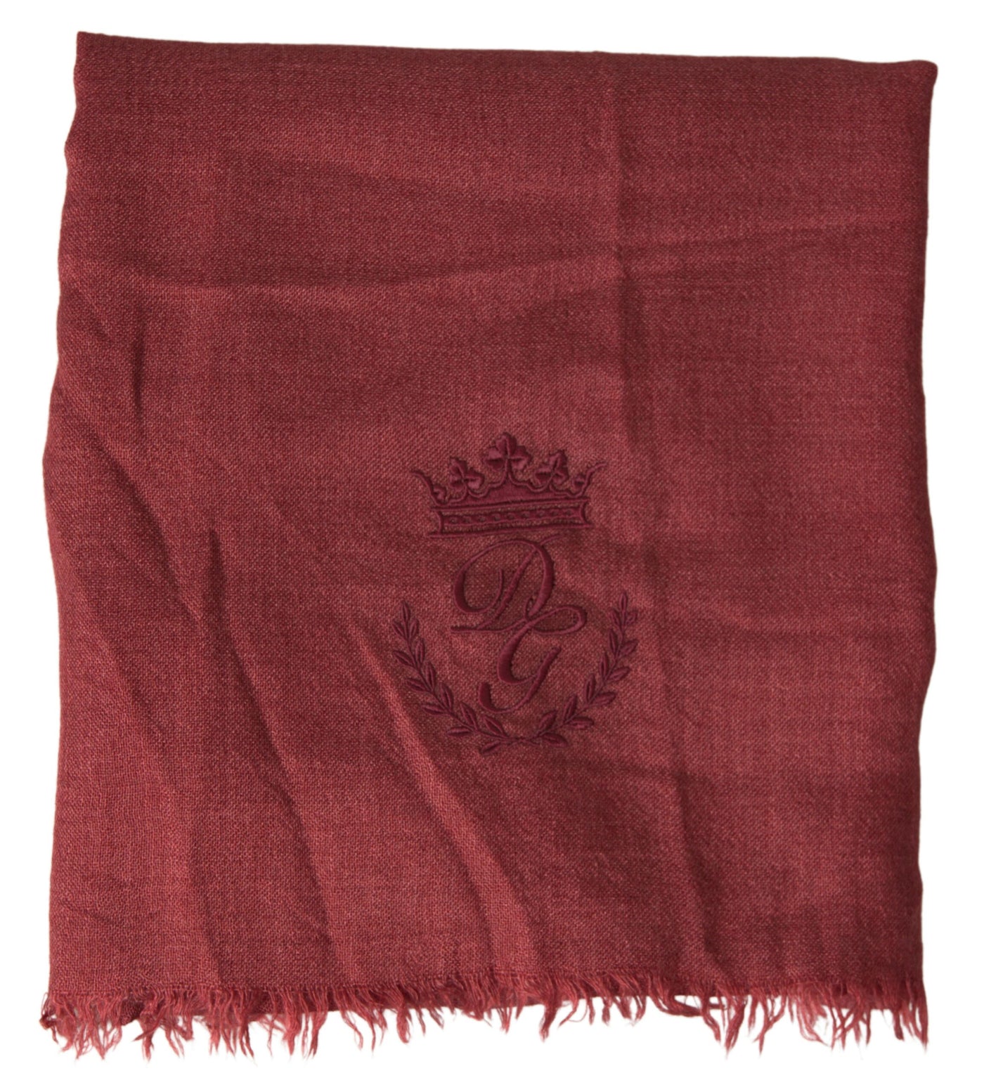 Dolce & Gabbana Kastanienbrauner Kaschmir-Strick-Wickelschal Fransenschal