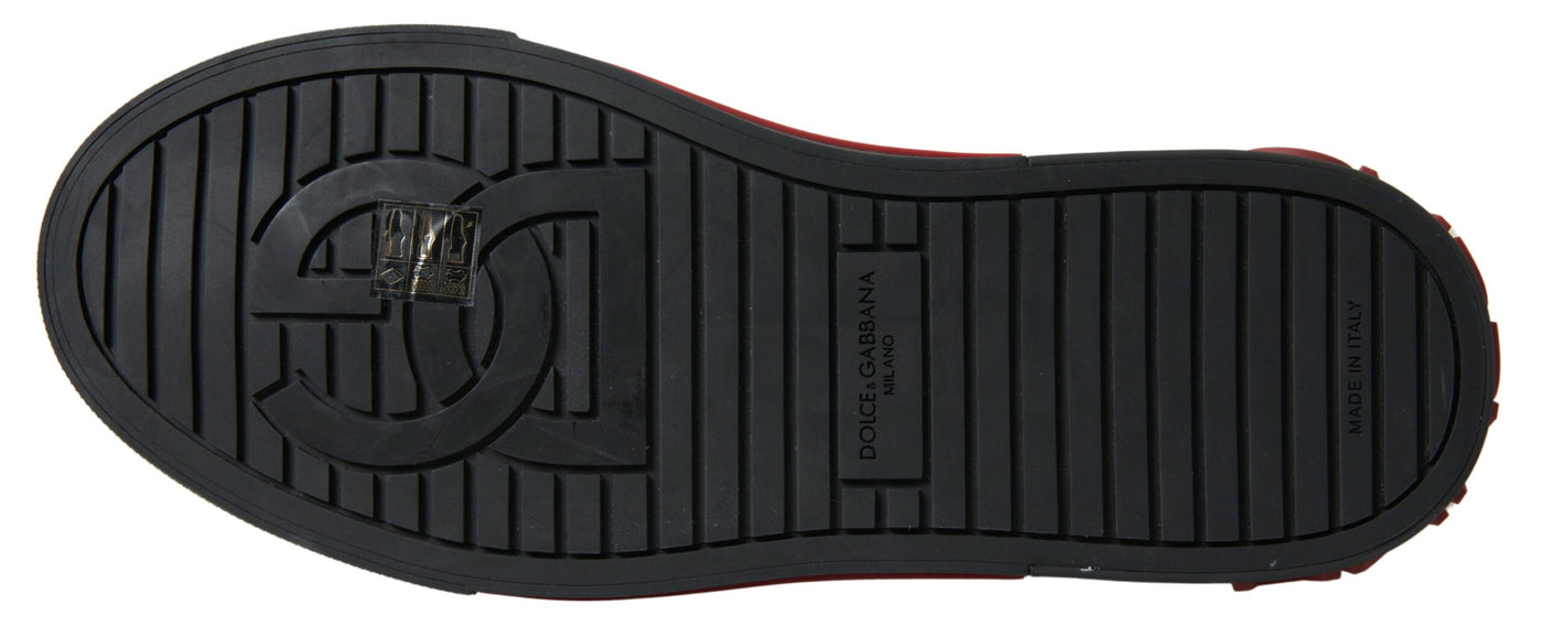 Dolce & Gabbana Rot Schwarz Leopard Loafers Sneakers Schuhe